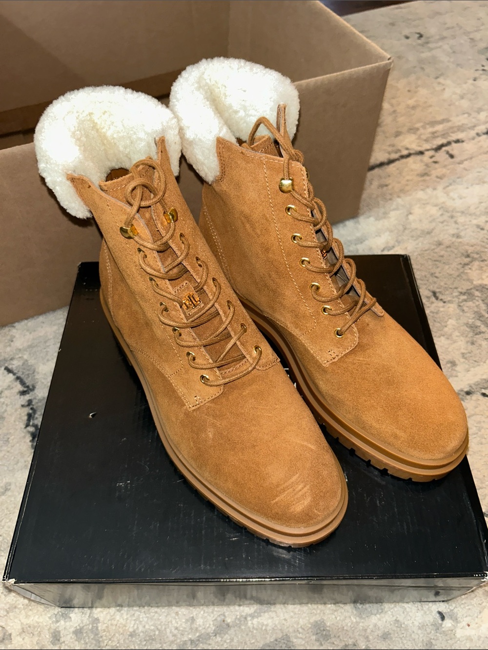 Lauren Ralph Lauren Carlee Suede & Shearling Boots
